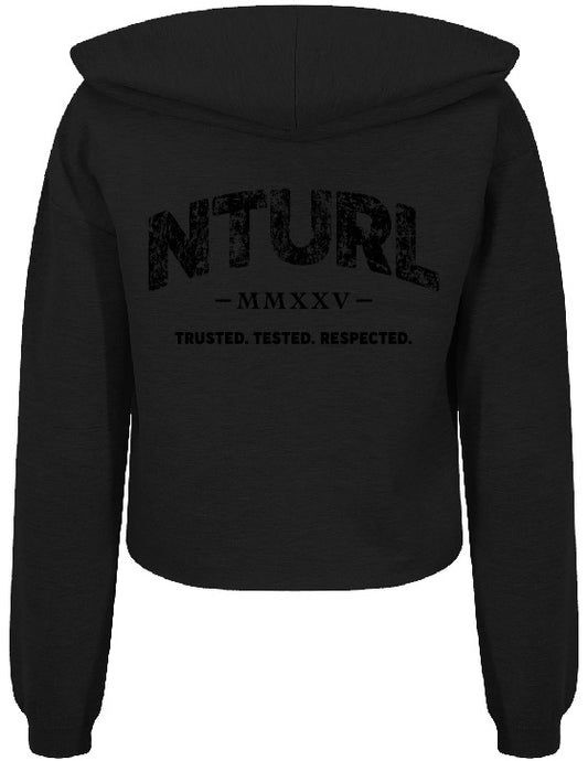 n_a_ WOMAN'S CROPPED HOODIE - BLACK/BLACK (DESIGN 2)