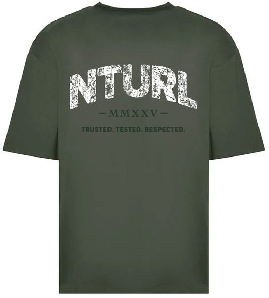 n_a_ OVERSIZE T - EARTHY GREEN/WHITE (DESIGN 2)