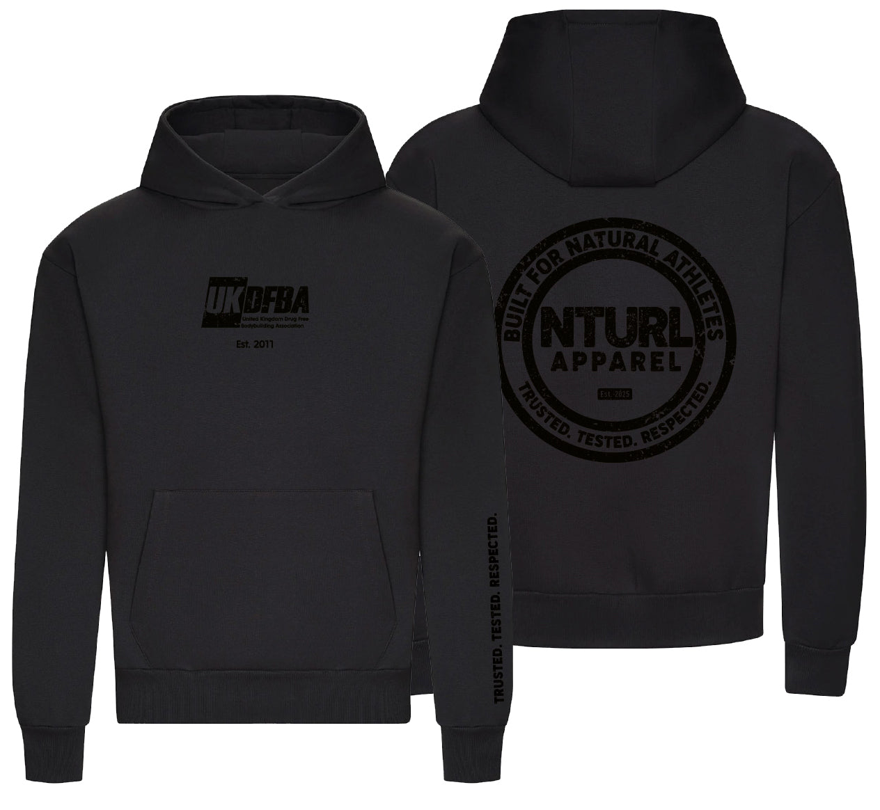 UKDFBA PREMIUM BLACK OVERSIZE HOODIE (DESIGN 4)