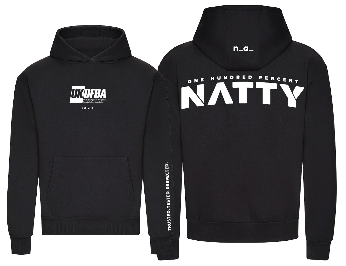 UKDFBA PREMIUM WHITE on BLACK OVERSIZE HOODIE (2026 DESIGN)