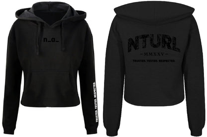 n_a_ WOMAN'S CROPPED HOODIE - BLACK/BLACK (DESIGN 2)