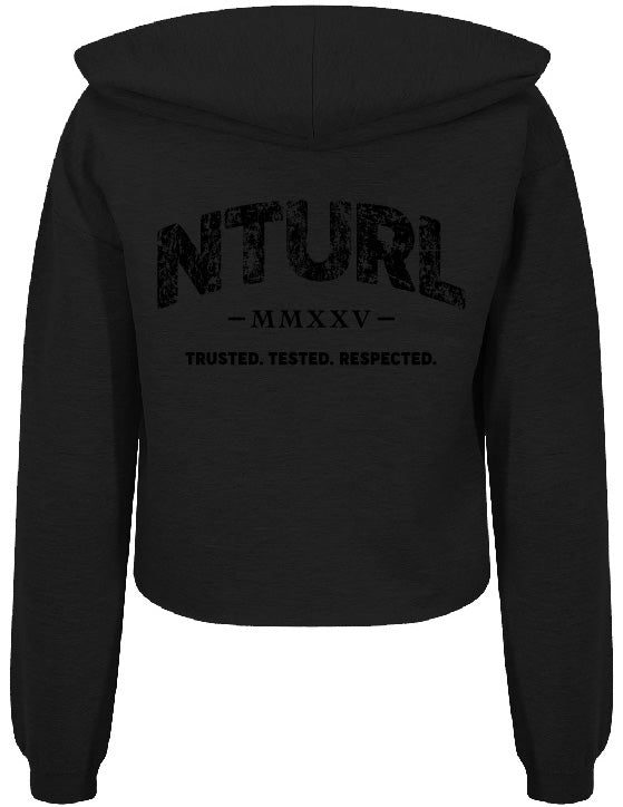 n_a_ WOMAN'S CROPPED HOODIE - BLACK/BLACK (DESIGN 2)