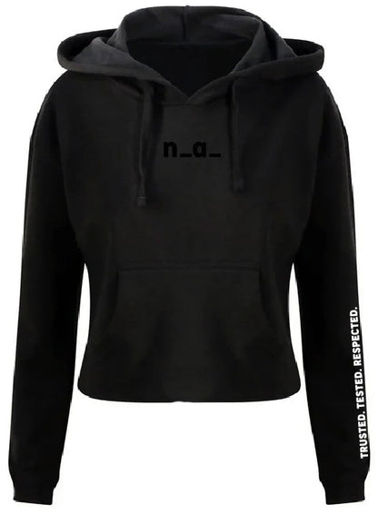 n_a_ WOMAN'S CROPPED HOODIE - BLACK/BLACK (DESIGN 2)