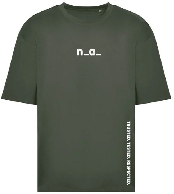 n_a_ OVERSIZE T - EARTHY GREEN/WHITE (DESIGN 2)