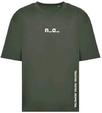 n_a_ OVERSIZE T - EARTHY GREEN/WHITE (DESIGN 2)