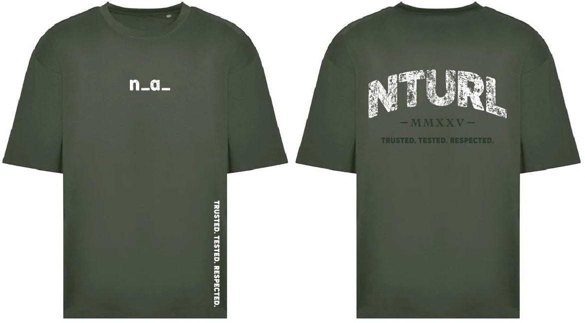 n_a_ OVERSIZE T - EARTHY GREEN/WHITE (DESIGN 2)
