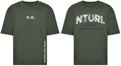 n_a_ OVERSIZE T - EARTHY GREEN/WHITE (DESIGN 2)
