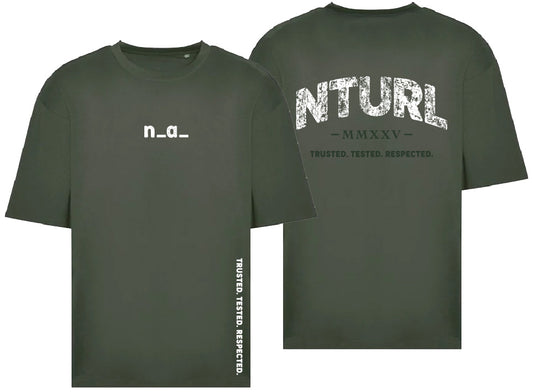 n_a_ OVERSIZE T - EARTHY GREEN/WHITE (DESIGN 2)