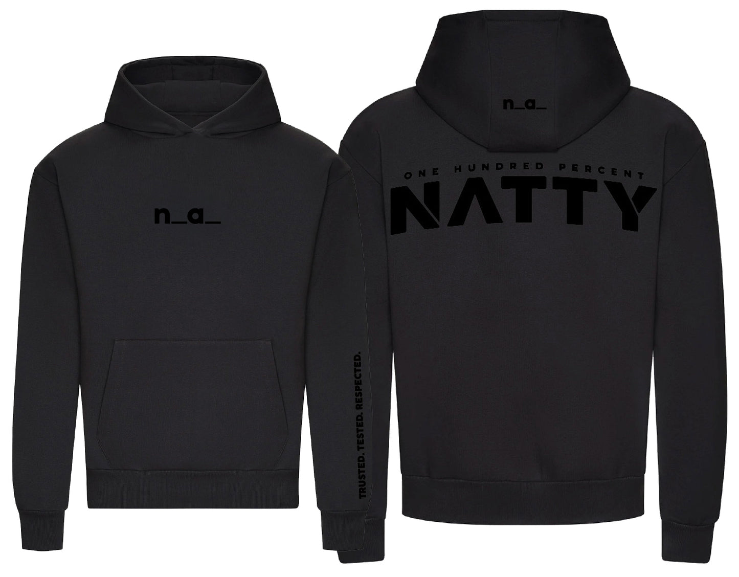 n_a_ PREMIUM BLACK on BLACK OVERSIZE HOODIE (2026 DESIGN)